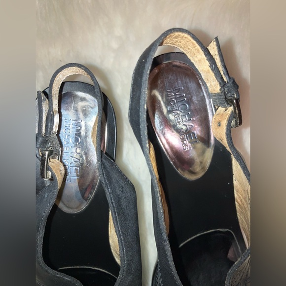 Michael Kors Leather Wedge Sandals - Picture 9 of 9